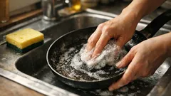 Mycie tłustej patelni workiem po chlebie? Ten trik działa lepiej, niż myślisz