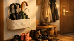 Sprytny stojak na parasole w przedpokoju: patent z IKEA VARIERA