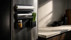 Magnetyczny stojak na lodówkę, który robi porządek na blacie w 5 minut