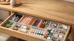 Jak ogarnąć przybory plastyczne w szufladzie dzięki modułowym tackom